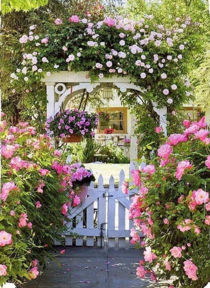 puertas de jardín y fences-- pérgola a puerta-enredadera