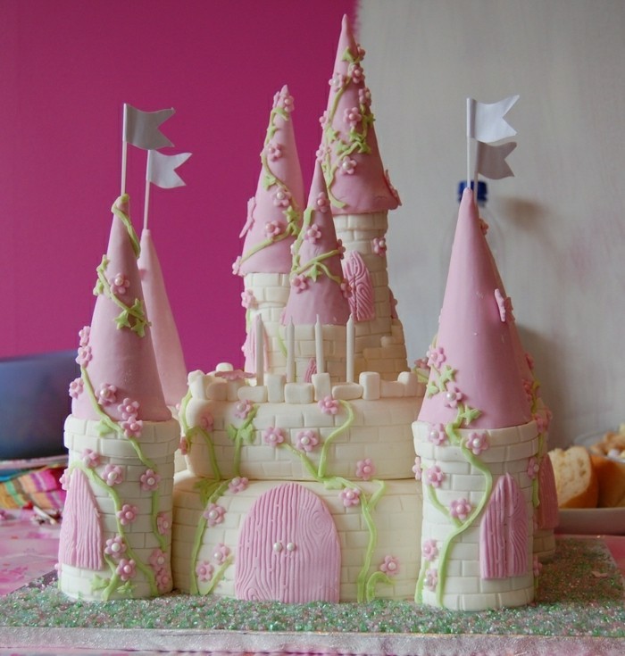 טפט עוגת יום הולדת סגור למטרות ילדה-ורוד בצבע
