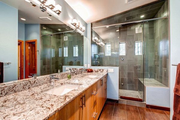 瓷砖淋浴豪华设备 - 大理石水槽