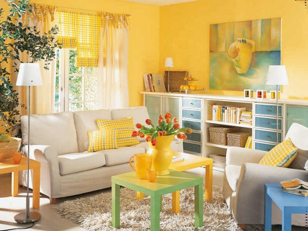 पीले रंग के पीले रंग-रहने वाले कमरे वाले फर्नीचर-प्रवृत्तियों-आंतरिक-सजा-विचारों