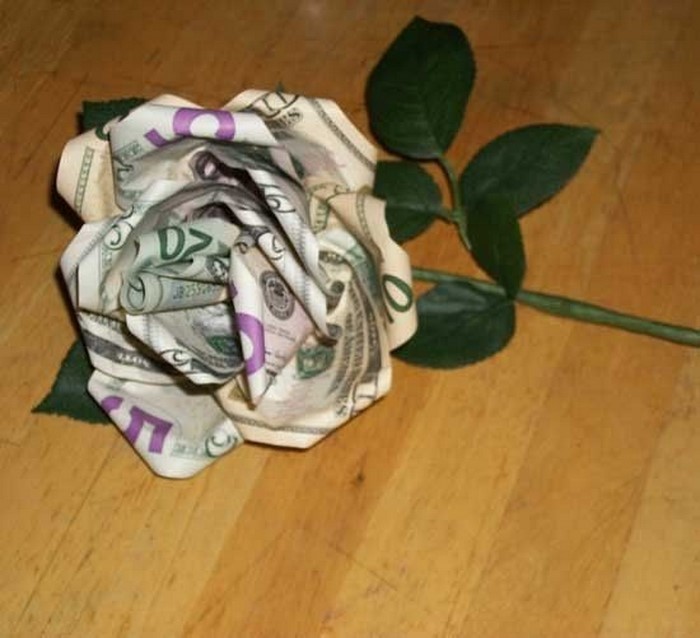 货币礼物的婚礼钱玫瑰超非凡的礼物