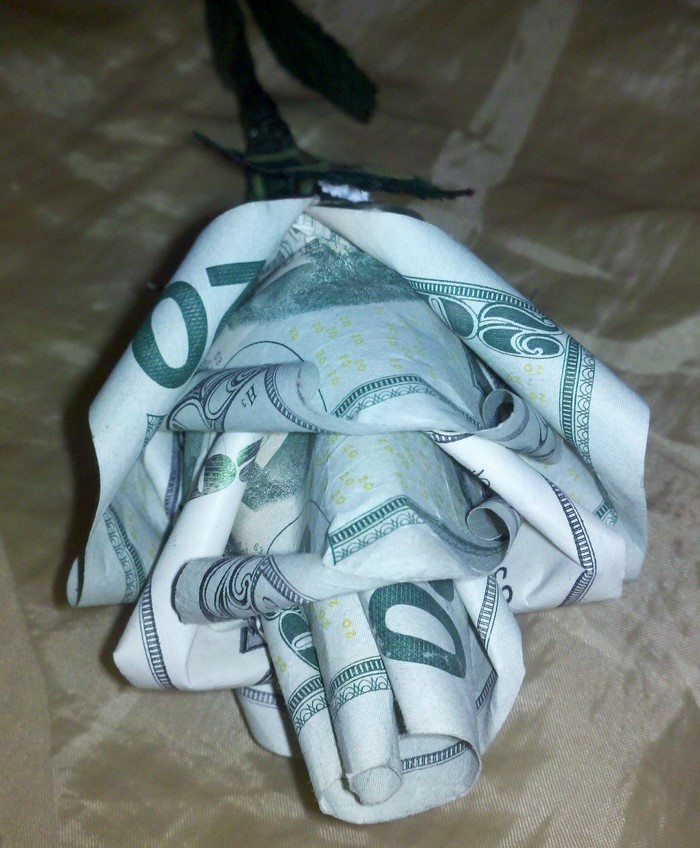 νομισματική δώρο-γάμο-α-τριαντάφυλλο-of-χρήματος