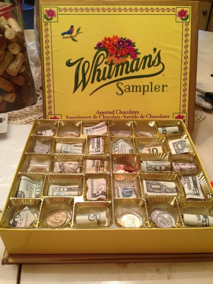 货币礼品婚礼-A-漂亮的巧克力盒子开