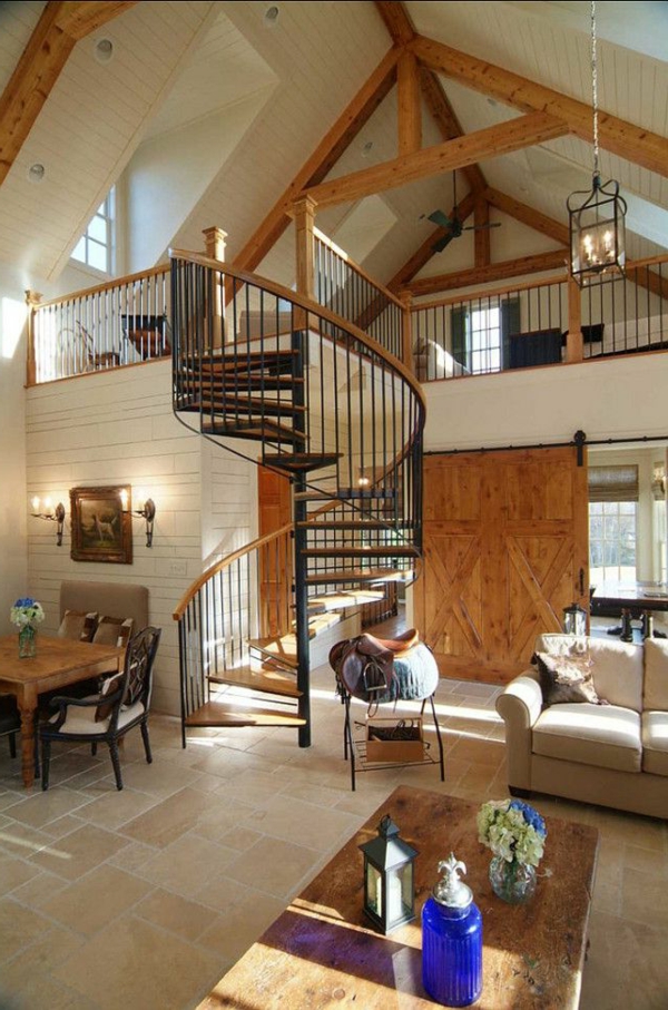 आरामदायक घर-.with आंतरिक सीढ़ी-से-लकड़ी