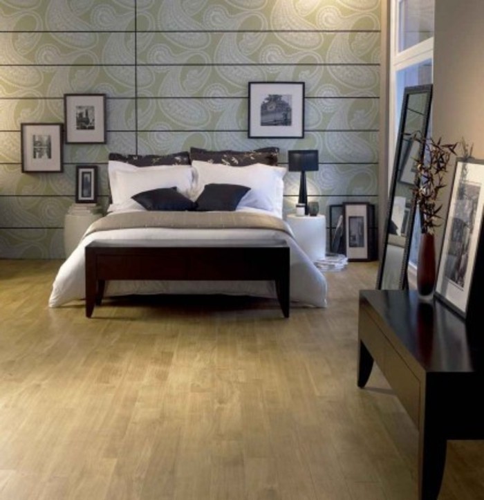confortable chambre-avec-un-lit moderne linoléum