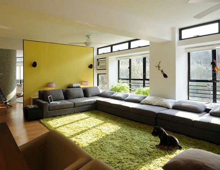 舒适的生活保障的绿色地毯