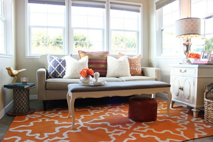 舒适，客厅，美丽的地毯