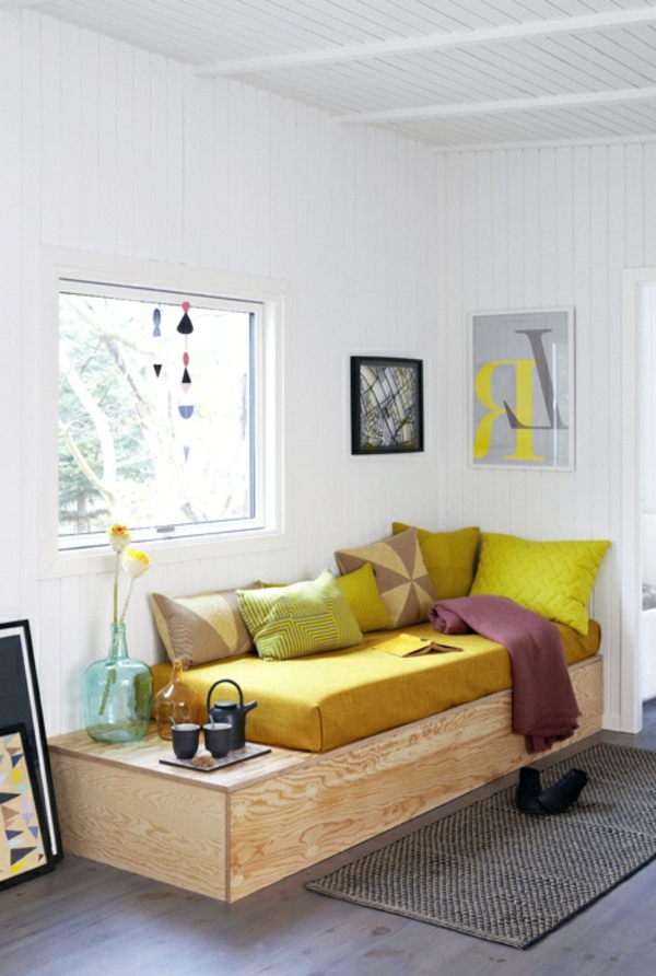אפשרויות-ידי-חי עיצוב חדר-זרוק צהוב