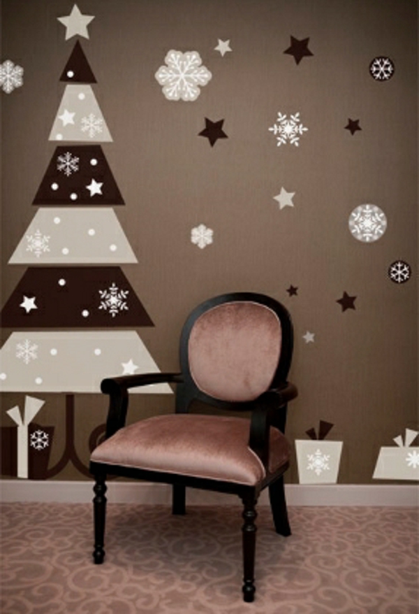 قهقه ابتسامة-تصميم عيد الميلاد شجرة جدار ملصقا حجمها