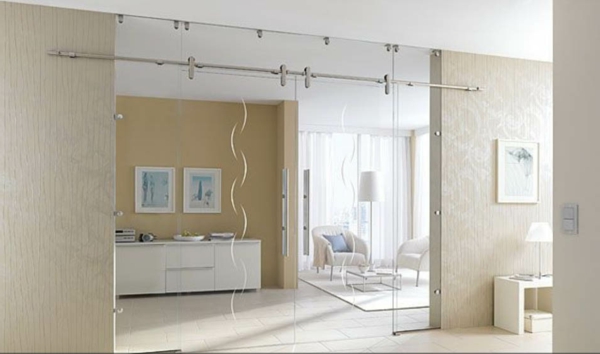 कांच के दरवाजे-साथ आधुनिक डिजाइन-इंटीरियर डिजाइन-विचारों के लिए घर-inenntür ग्लास रपट