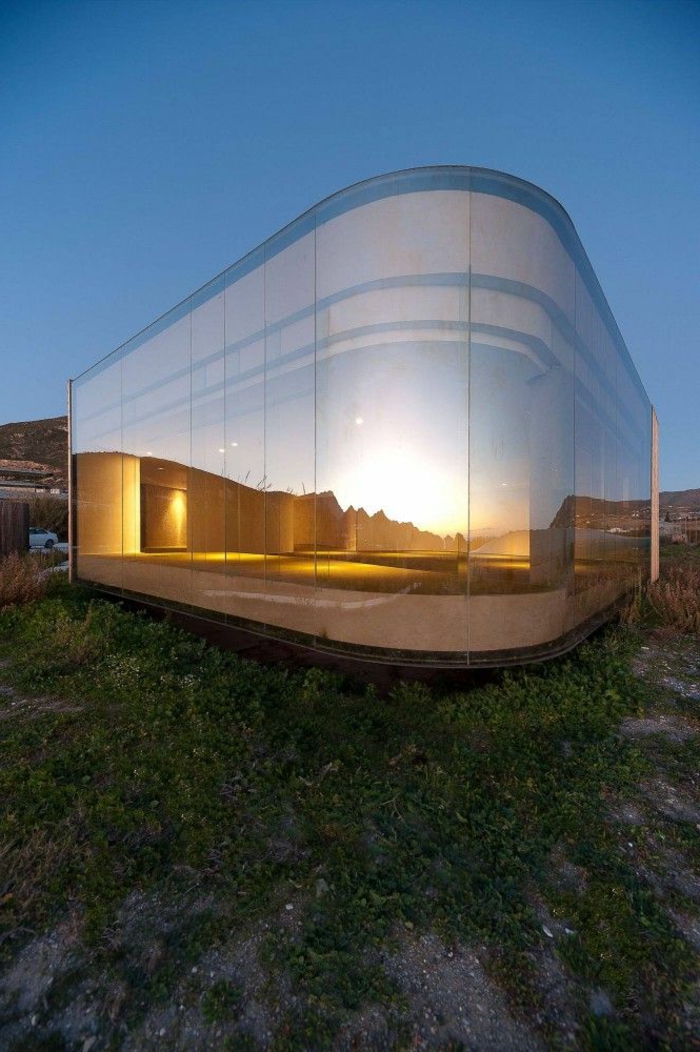 mur-terrasse unique architecture de verre
