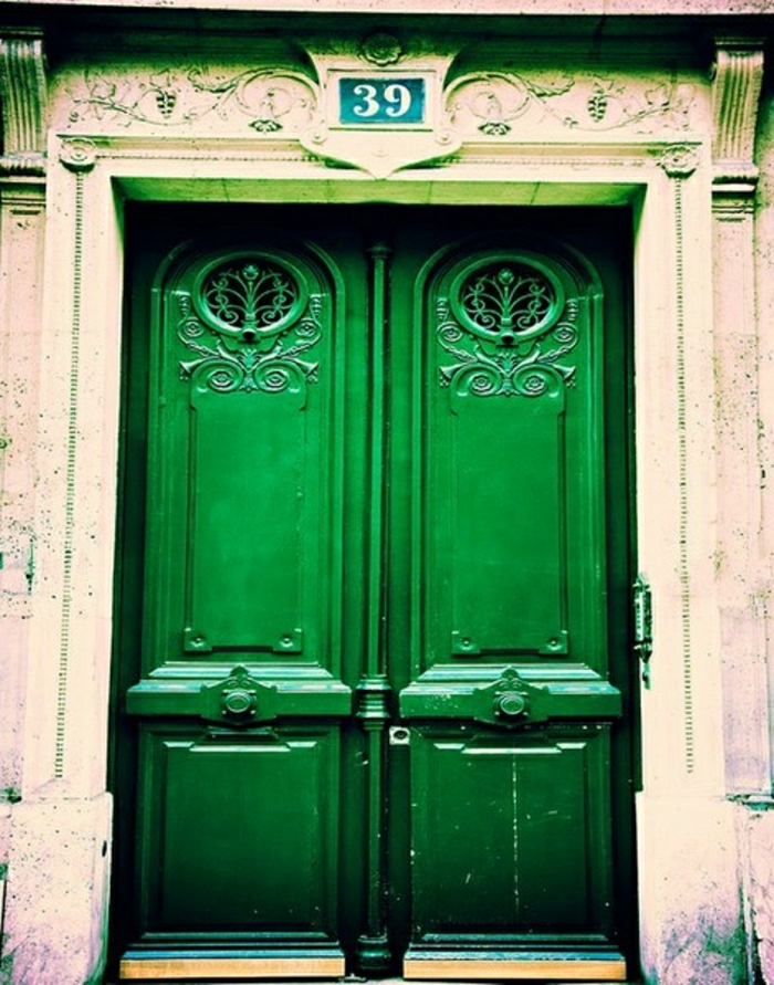 Green-стара къща врата аристократичен ретро-красив