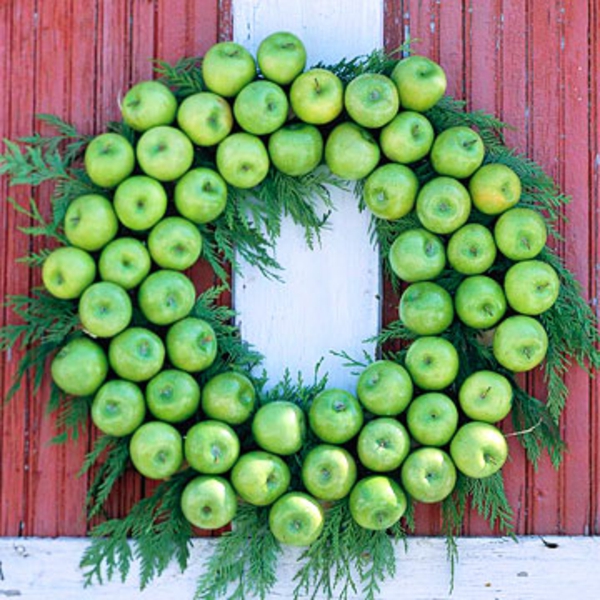 decoración de manzana verde - hacer una corona