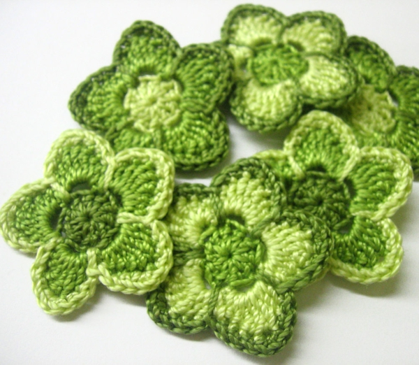 الخضراء الزهور ديكو الكروشيه-جميلة-الإبداعية الكروشيه الزهور