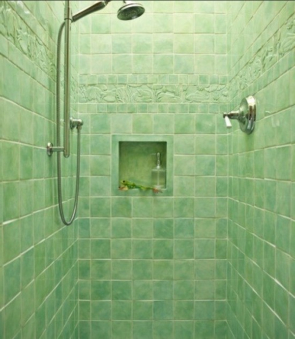 vihreä suihkukaappi modernin kylpyhuoneen laatat ideoita