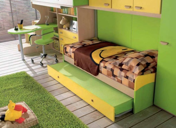 πράσινο-τοίχο-χρώμα για τη νεολαία-δωμάτιο-πράσινο χαλί