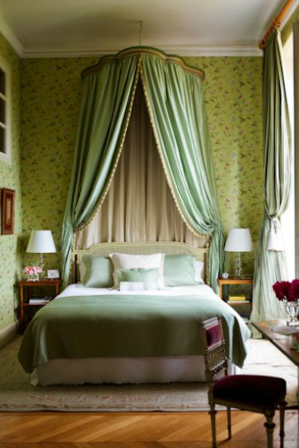 vihreä-wall design-for-makuuhuoneen-aristokraattinen-look