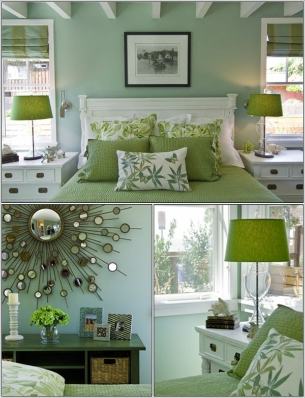 vihreä-wall design-for-makuuhuoneen-viileä suunnittelun