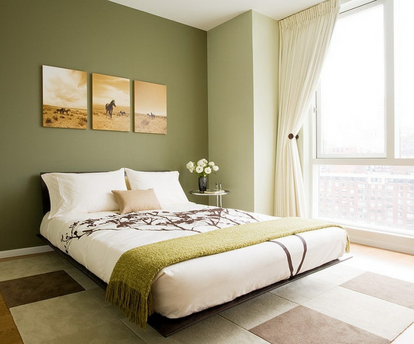 vihreä-wall design-for-makuuhuoneen-kolmen kuvia-an-der-wall