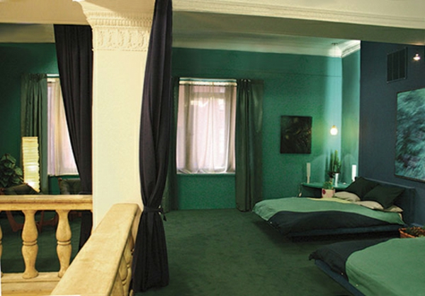 vihreä-wall design-for-makuuhuoneen tummaa laitteet