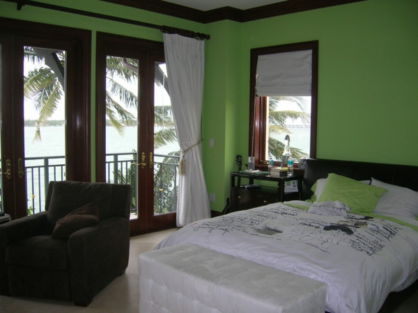 vihreä-wall design-for-makuuhuoneen-kodikkaasti ja moderni