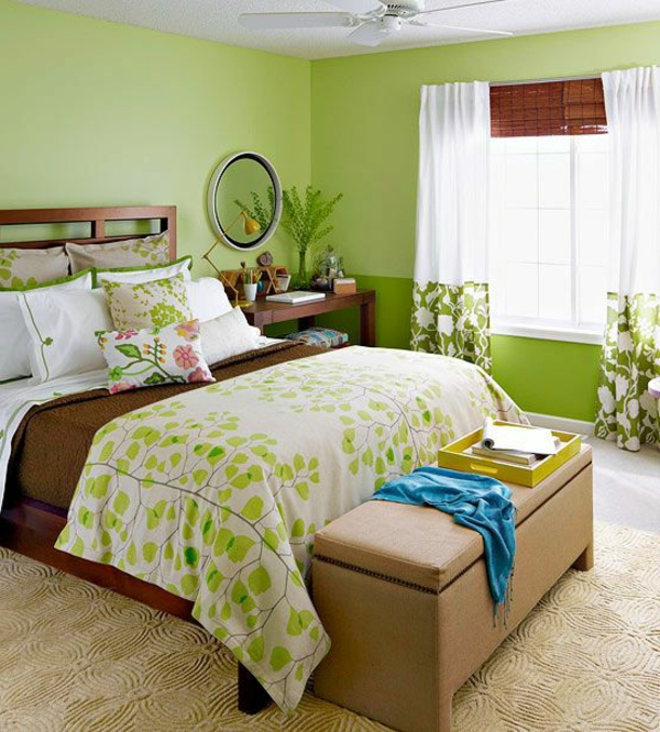 vihreä-wall design-for-makuuhuoneen-kodikas-laitteet