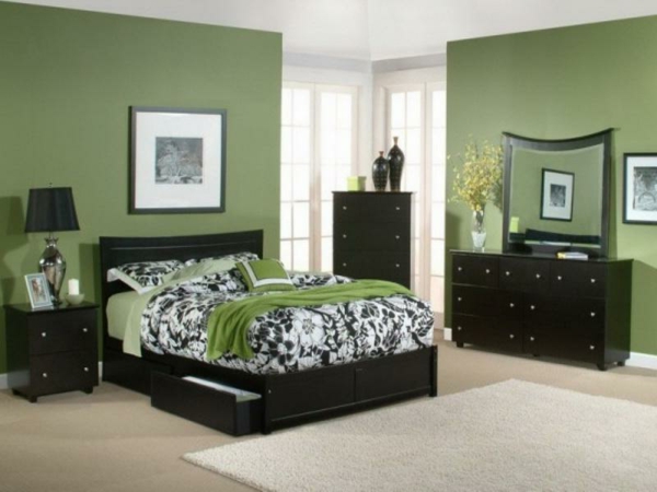 vihreä-wall design-for-makuuhuoneen ylellinen