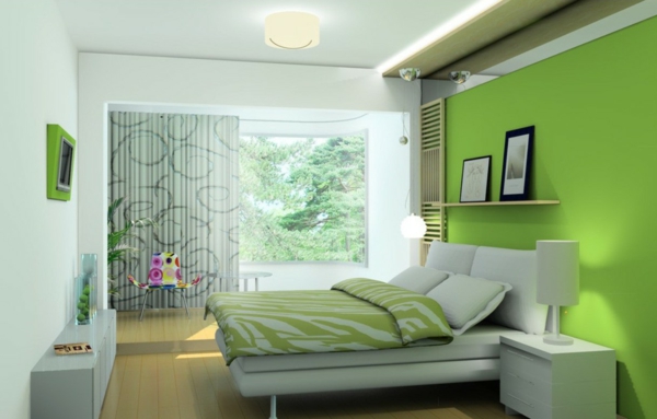 vihreä-wall design-for-makuuhuonetta huonekalujen beautiful--