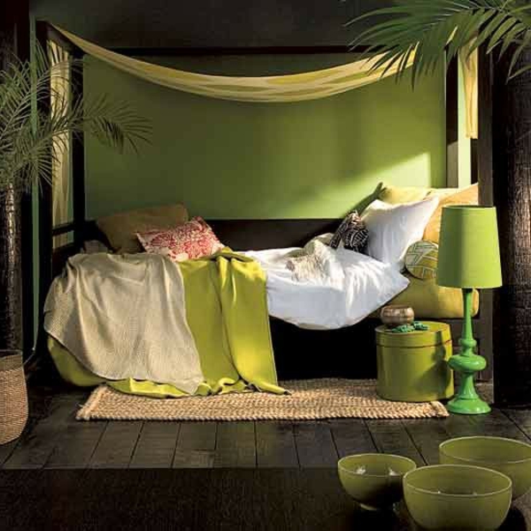 vihreä-wall design-for-makuuhuoneen moderni-ja-mielenkiintoista