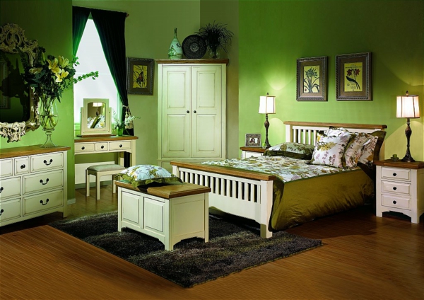 vihreä-wall design-for-makuuhuoneen-kiva deco