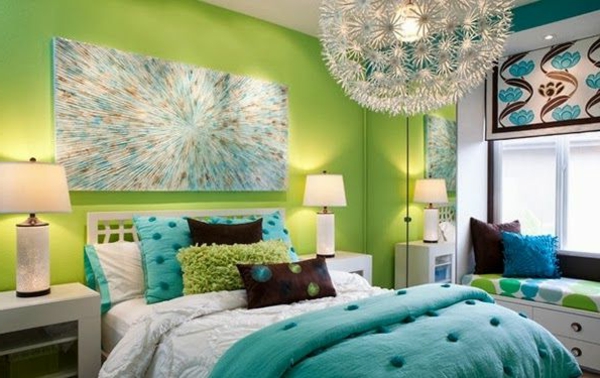 vihreä-wall design-for-makuuhuoneen-erittäin Nizzan