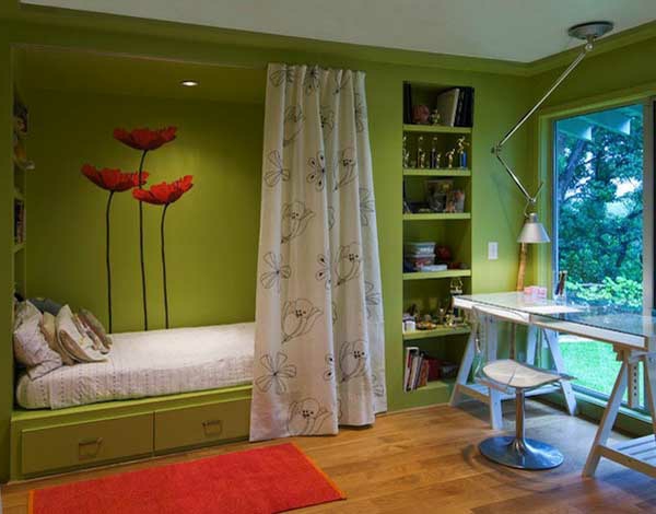 zeleni zid dizajn izgled za-spavaća soba-super-