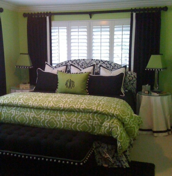 vihreä-wall design-for-makuuhuoneen-super-suunnittelu