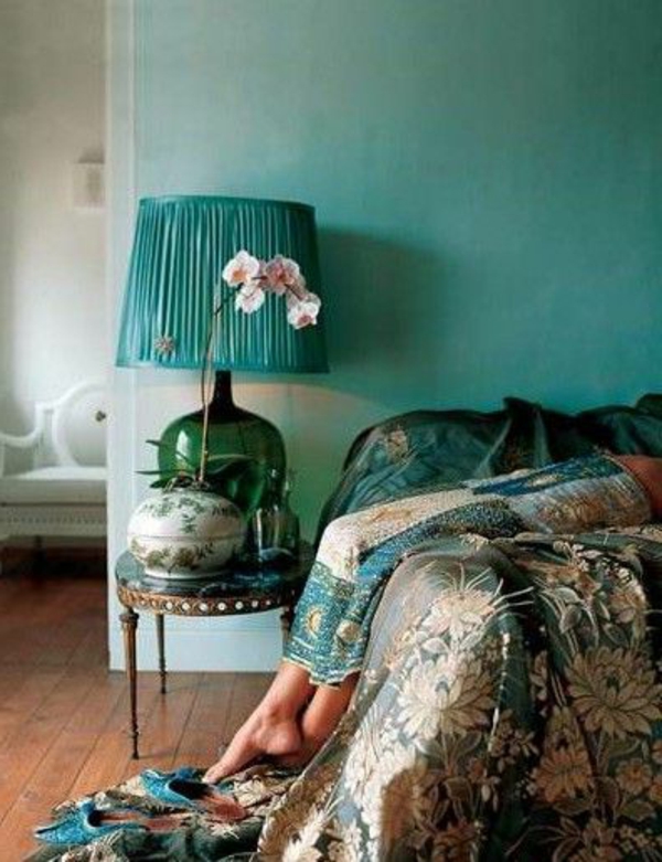 vihreä-wall design-for-makuuhuoneen-super-look