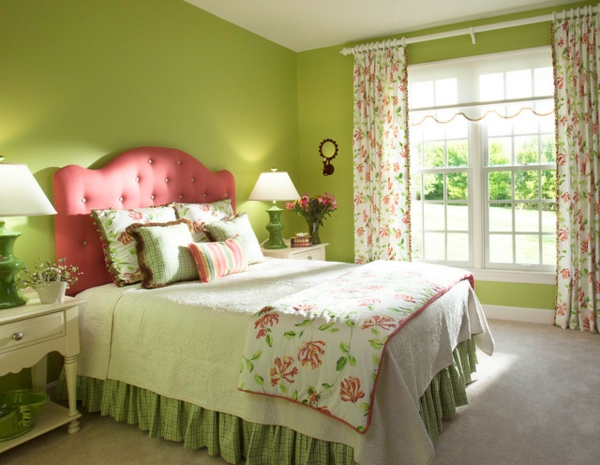 vihreä-wall design-for-makuuhuoneen perinteiset Outfit