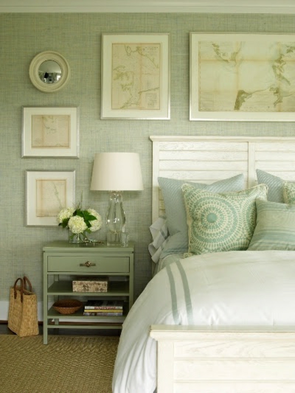 zeleni zid dizajn-za-spavaćoj sobi