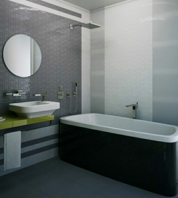 grautöne-fal színe-fürdőszoba-kád-kerek tükör