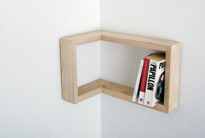 fa polc-build-sarok-könyvek-Könyvespolc-DIY-ötlet-wandgestatung-wanddeko
