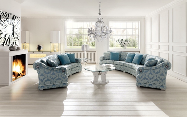 ημικυκλικό καναπέδες-μπλε χρώμα σχεδιασμό Idee