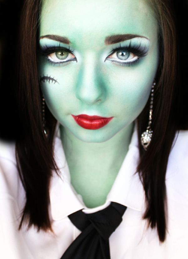 Halloween maquillaje de las ideas de brujas verde color