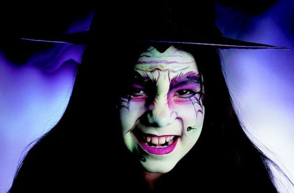 Halloween maquillaje de las ideas de brujas púrpura-fondo