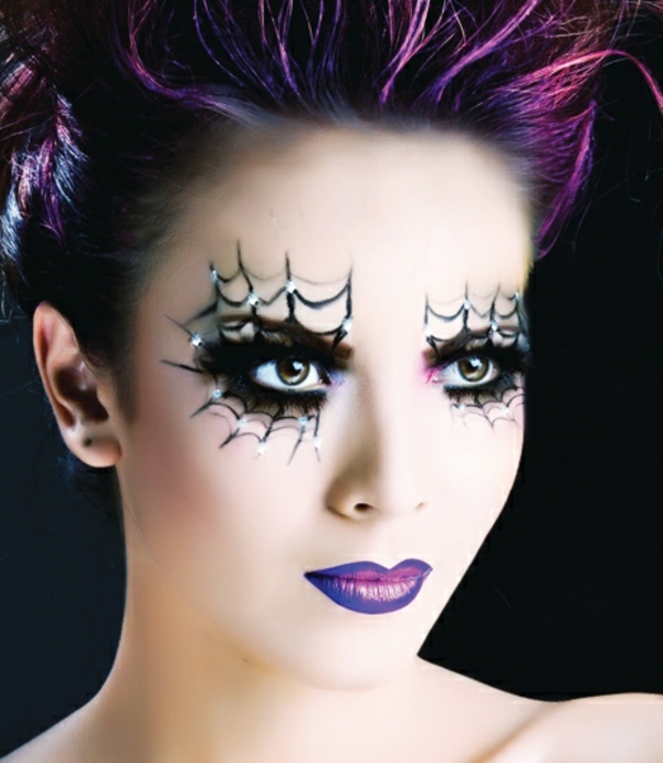 maquillaje de Halloween Ideas-bruja-araña-pintura