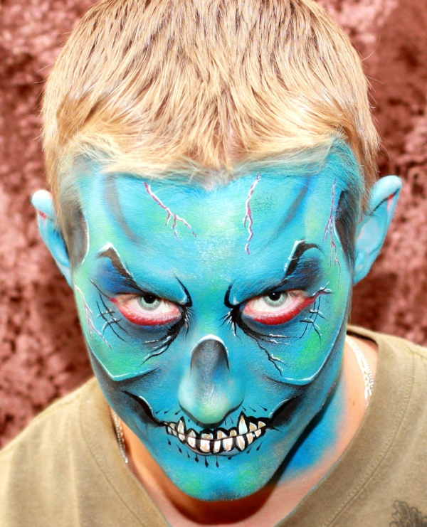Halloween smink zombi-kék maszk