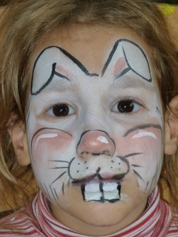 Боядисване на зайче-лице-шаблон-смешно-зъби-зайци-уши
