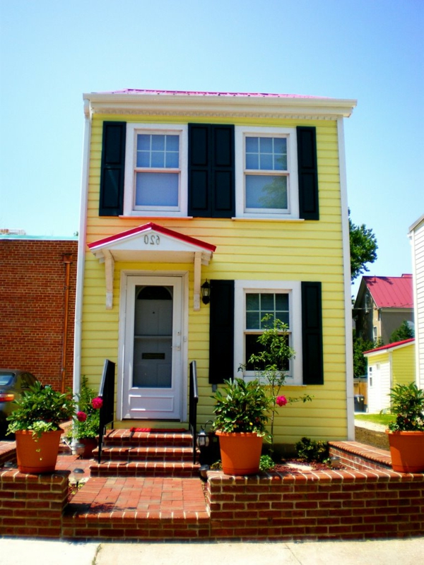 hausfassade रंग-सुंदर पीले घर