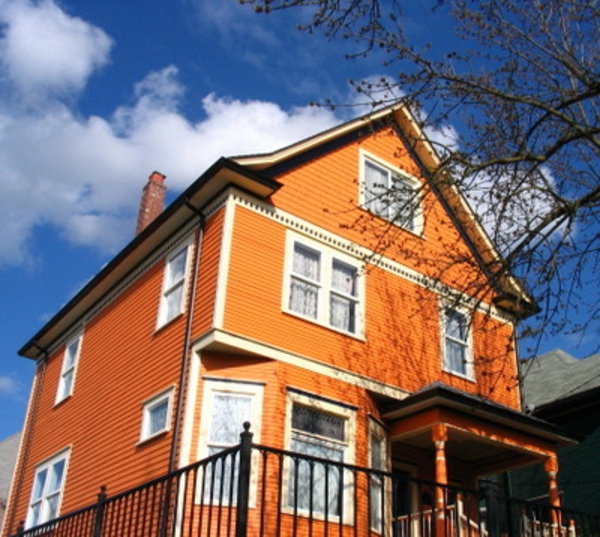 hausfassade रंग-सुंदर घर में नारंगी से डिजाइन