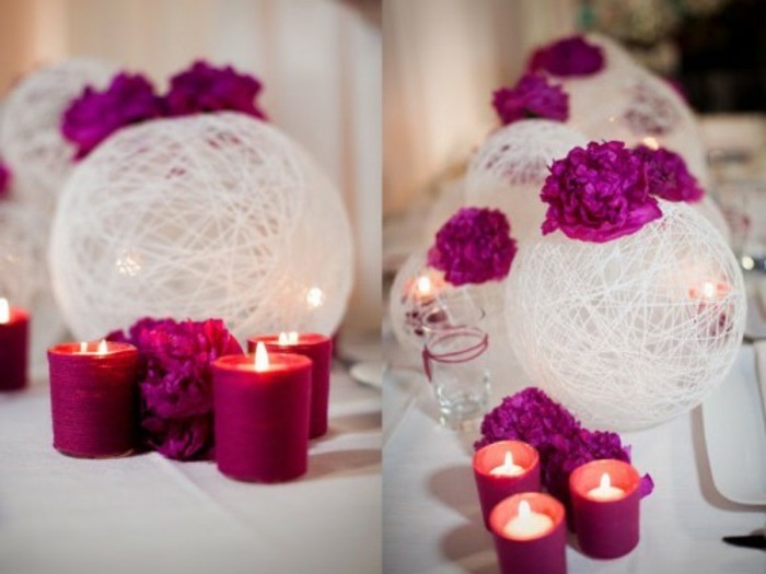 gyönyörű-zyklamenfarbige-gyertyák-diy esküvői-modern design