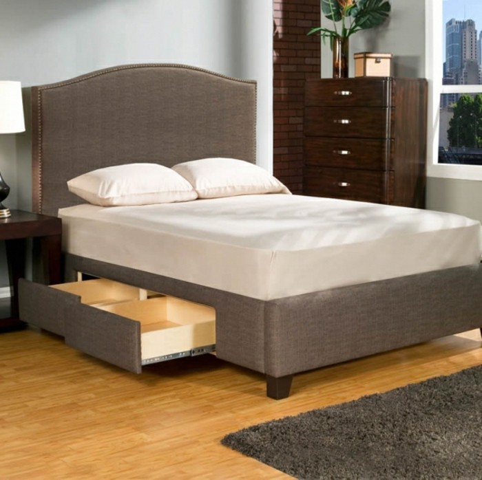 精彩的设计，在卧室，床与存储空间