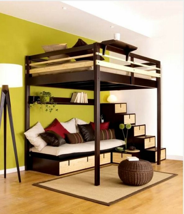 haut lits pour adulte vivant idée-originale-design