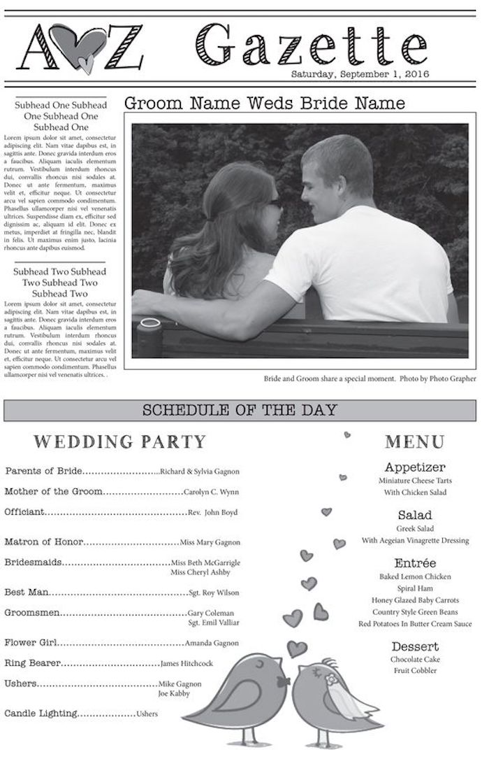 egy különleges pillanat a fotó Rajz a szerelem madarak esküvői újság